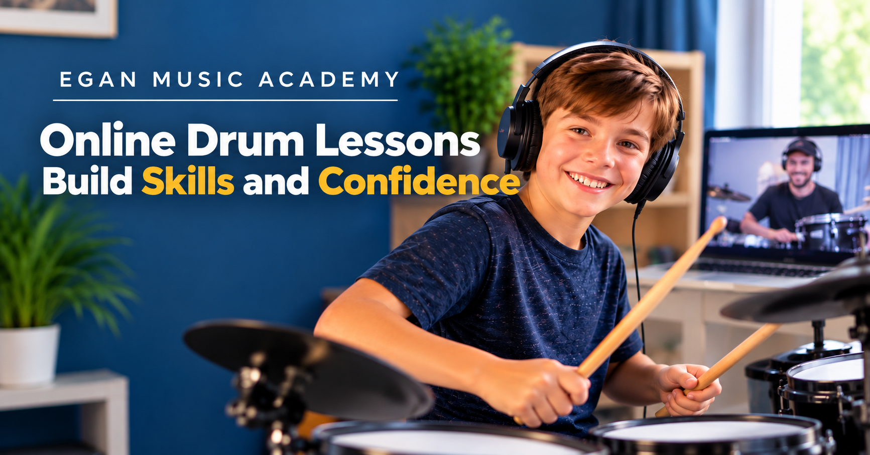 How Online Drum Lessons Help Kids Build Skills and Confidence